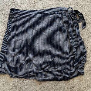 American Eagle Outfitters Blue and grey Striped Mini wrap Skirt